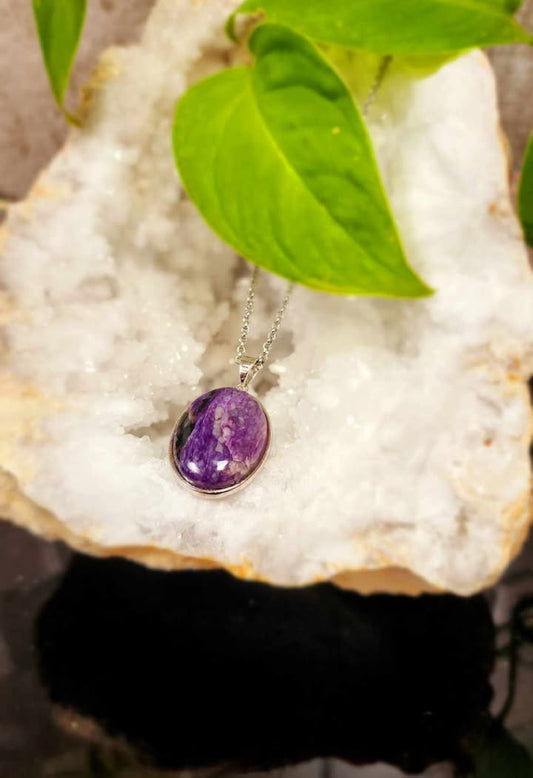 Sterling silver Charoite Necklace